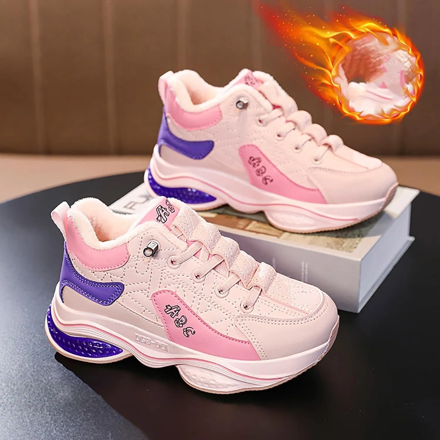 Girls Boots Fashion All Seasons Children Sports Shoes Girls Boys Flat Sole Thick Sole Non Slip Warm Boots