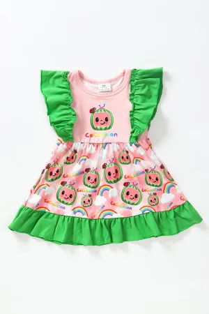 Girls Cocomelon Flutter Sleeve Dress
