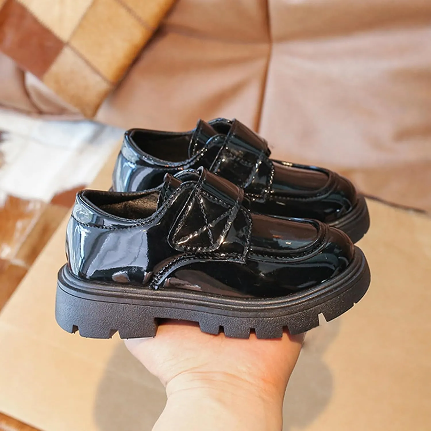 Girls Dress Shoes Chunky Loafers for Girl Platform Heel Leather Flats Round Toe School Uniform Mary Jane Shoes