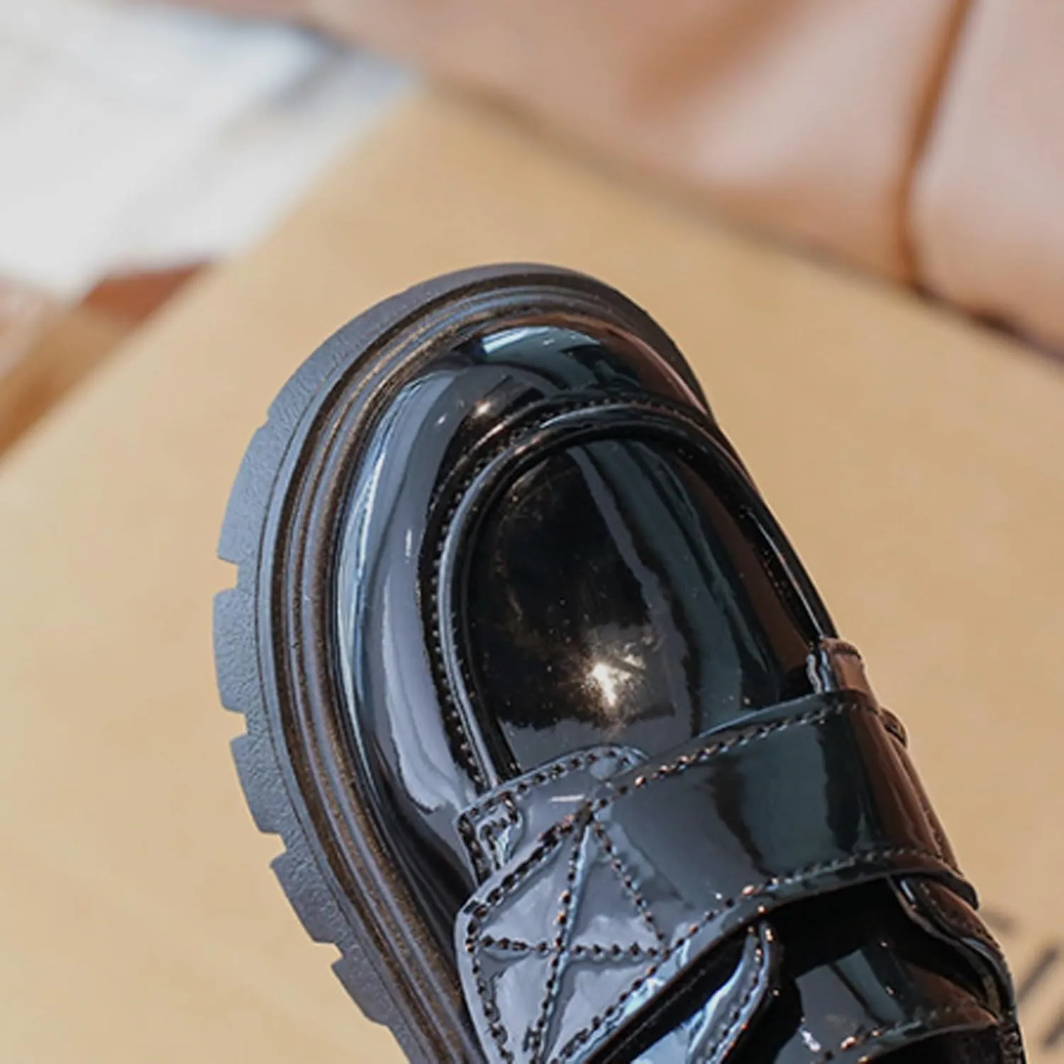 Girls Dress Shoes Chunky Loafers for Girl Platform Heel Leather Flats Round Toe School Uniform Mary Jane Shoes