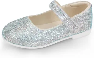 Girls Dress Shoes Sparkly Mary Jane Shoes for Girls Ballet Flats Flower Girl Shoes Rhinestone School Princess Wedding Shoes