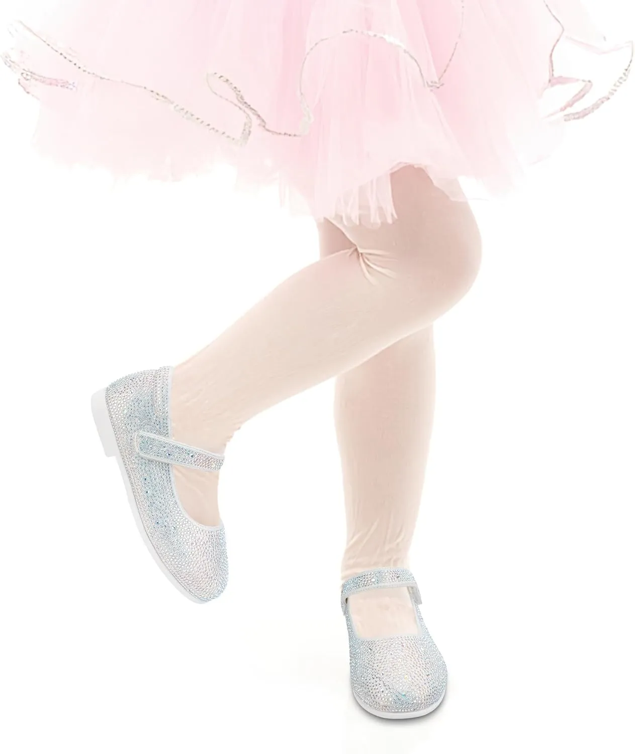 Girls Dress Shoes Sparkly Mary Jane Shoes for Girls Ballet Flats Flower Girl Shoes Rhinestone School Princess Wedding Shoes