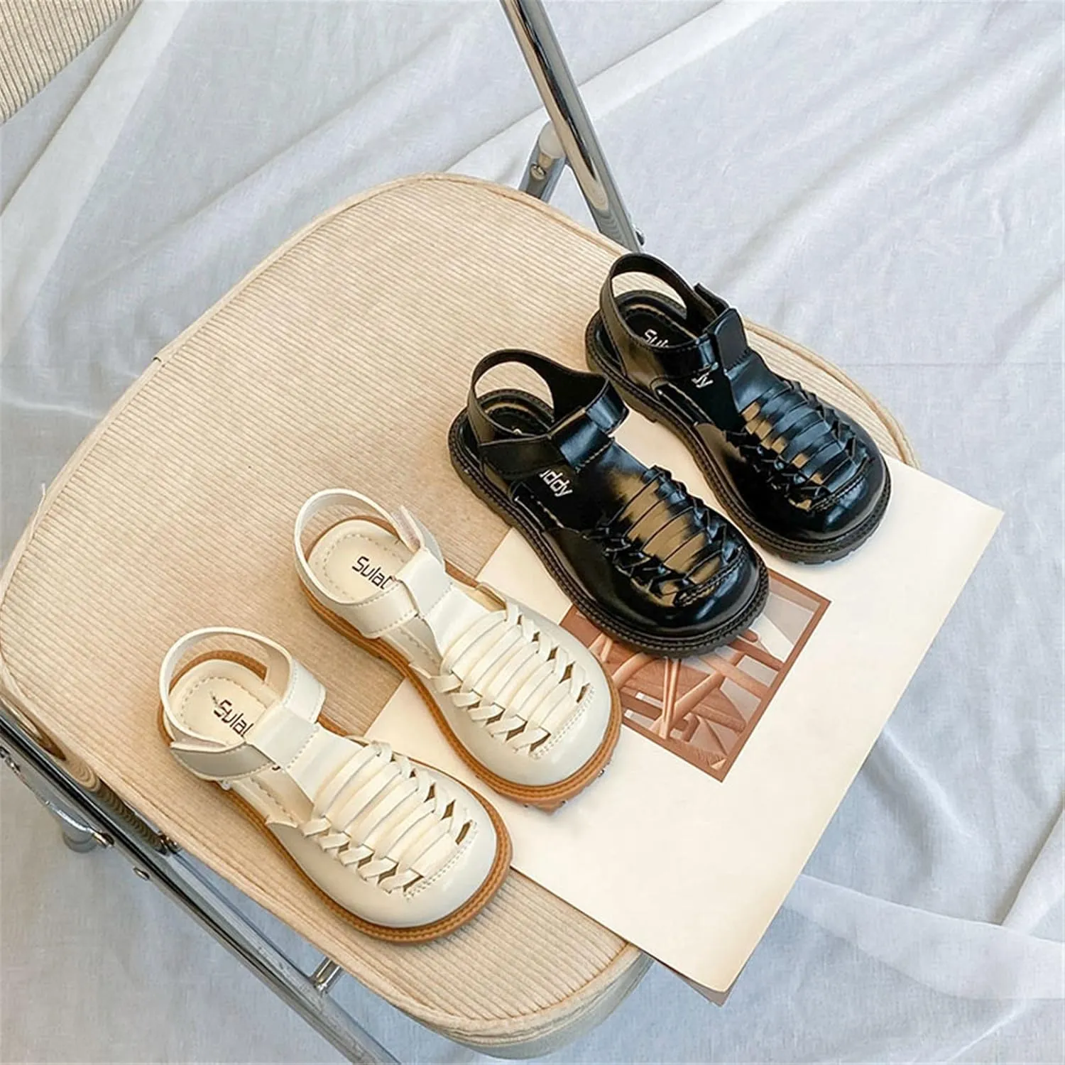 Girls Sandals Casual Shoes Bowknots Flat Sandals Light Weight Summer Dress Shoes Little Toddler Girl Dress Shoe
