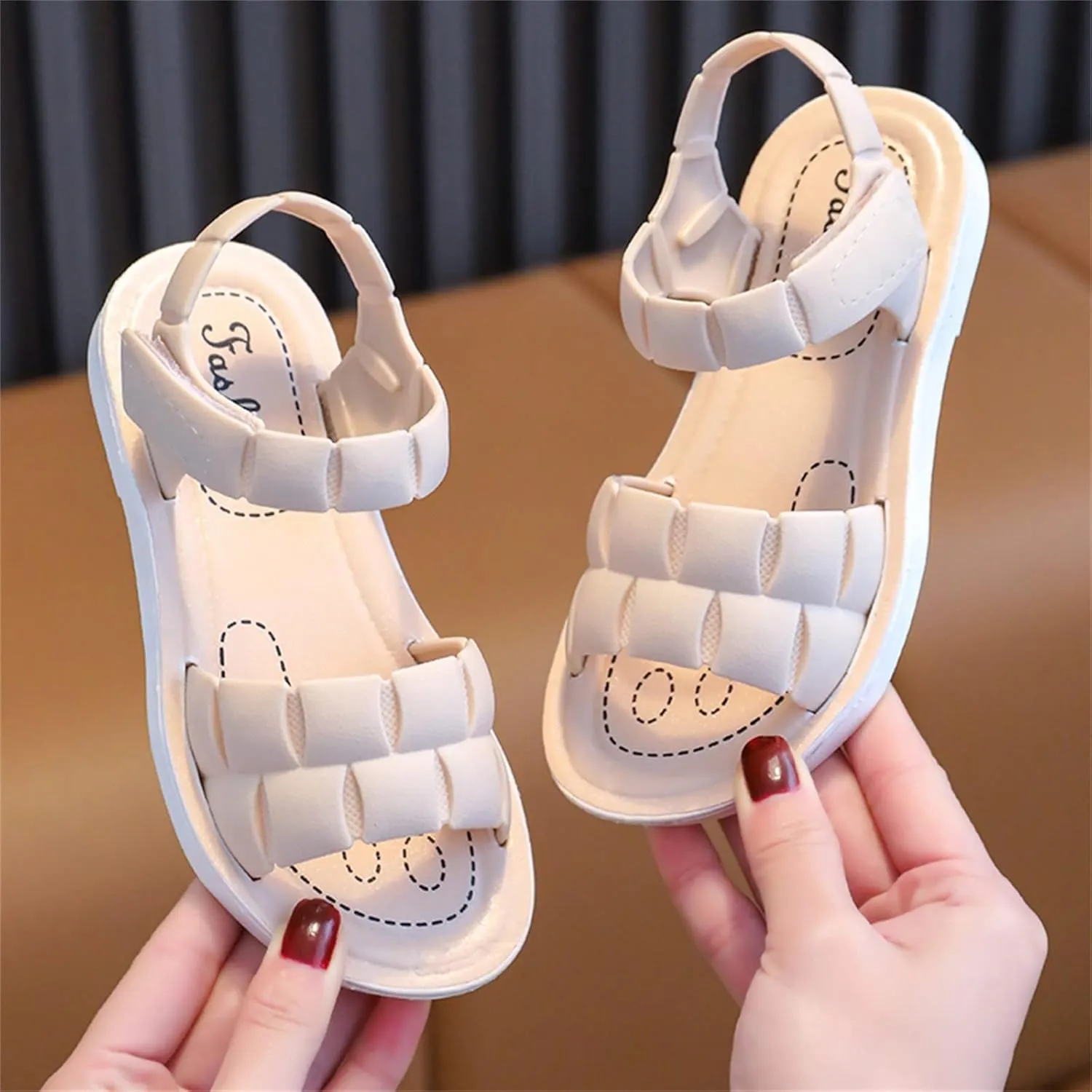 Girls Sandals Fashion Girl Dress Shoes Open Toe Lightweight Beach Holiday Sandals for Toddler/Little Kid/Big Kid (White, 3-3.5 Years Toddler)