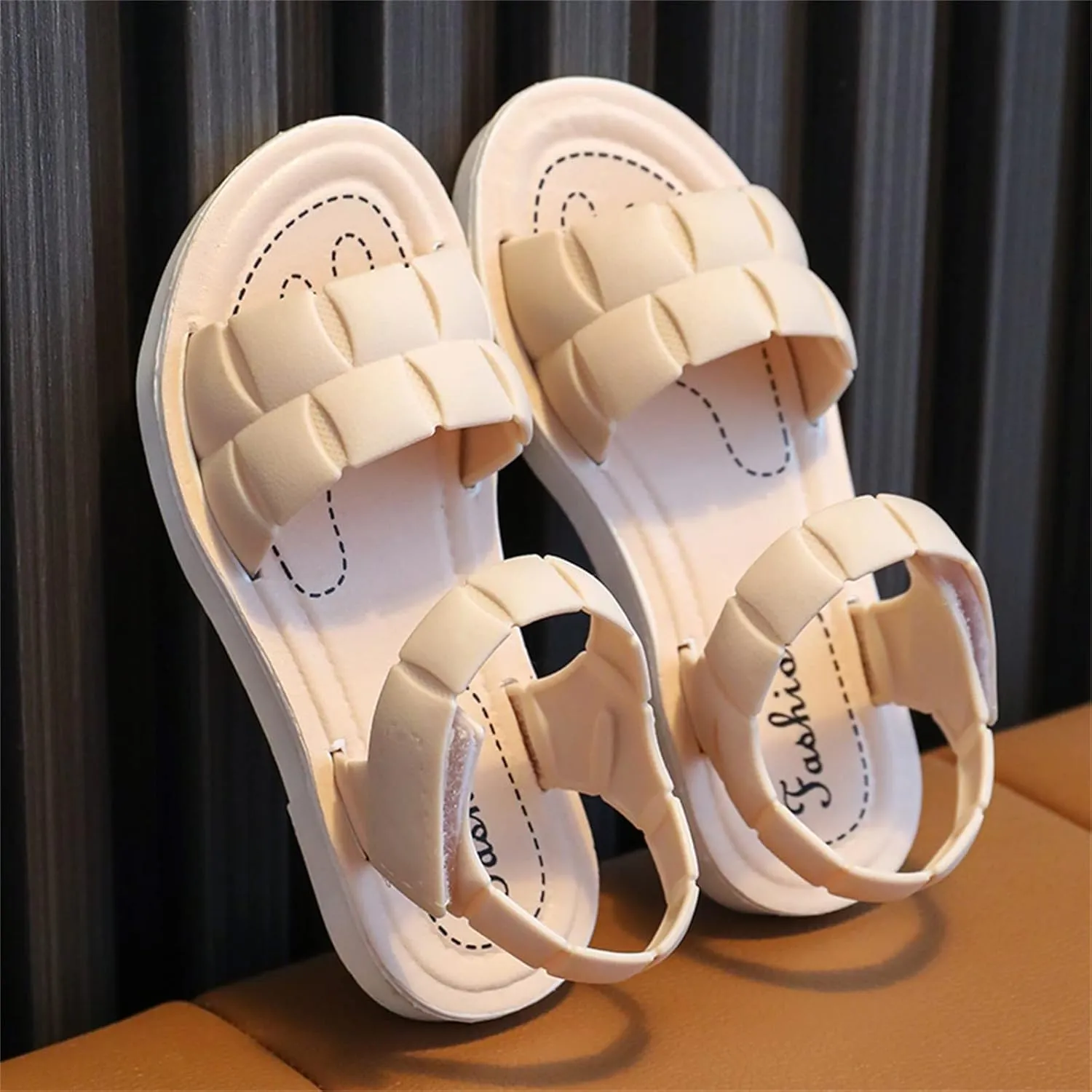 Girls Sandals Fashion Girl Dress Shoes Open Toe Lightweight Beach Holiday Sandals for Toddler/Little Kid/Big Kid (White, 3-3.5 Years Toddler)