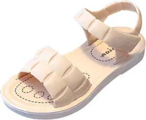Girls Sandals Fashion Girl Dress Shoes Open Toe Lightweight Beach Holiday Sandals for Toddler/Little Kid/Big Kid (White, 3-3.5 Years Toddler)