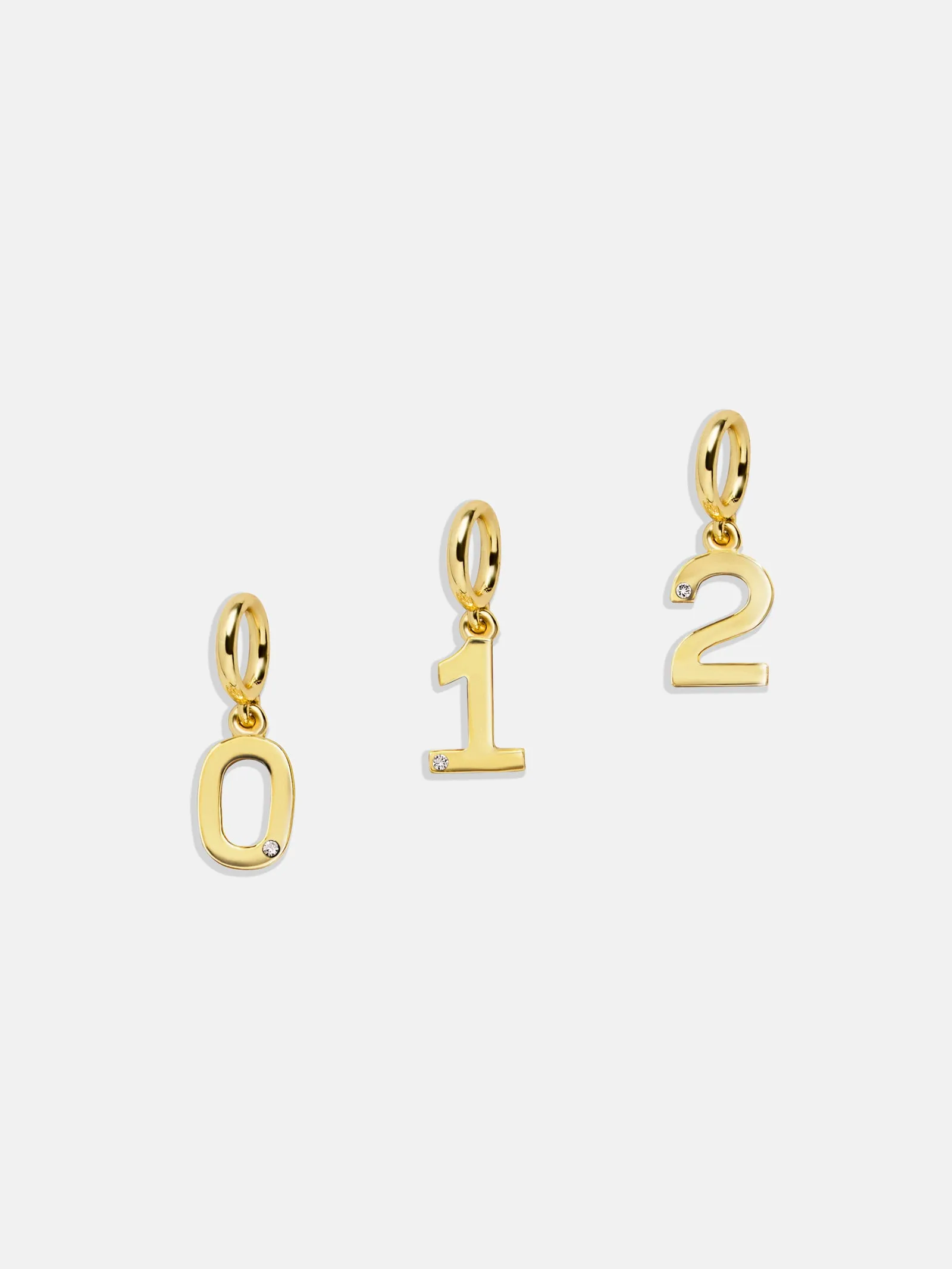Gold Number Cluster Charm - 0