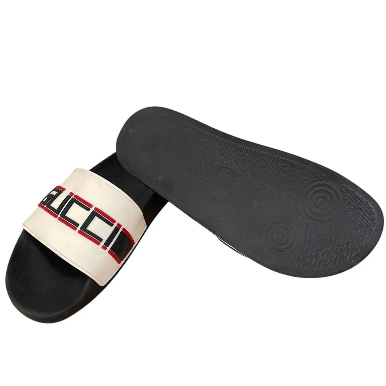 Gucci Ecru Logo Sliders