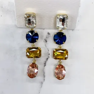 Haddie Mixed Dangle Earrings Yellow Multicolor by Ink & Alloy