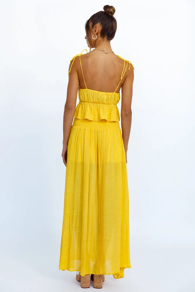 HELLO MOLLY Stay Fun Crop Top Mustard