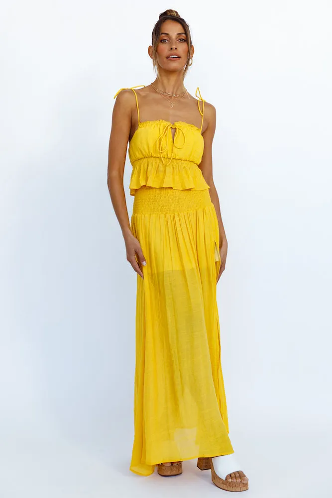 HELLO MOLLY Stay Fun Crop Top Mustard