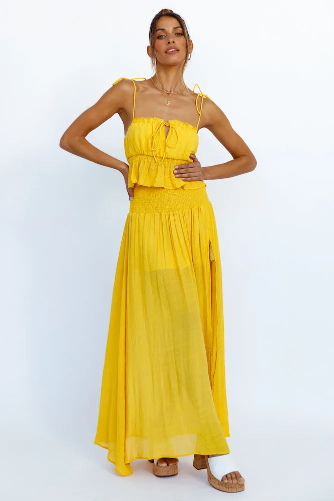 HELLO MOLLY Stay Fun Crop Top Mustard