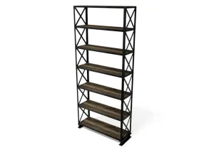 Helvetica Modern Industrial Bookcase - Steel Shelving Unit - Wood Shelves