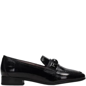 Hispanitas Black Patent Leather Slip On Loafers