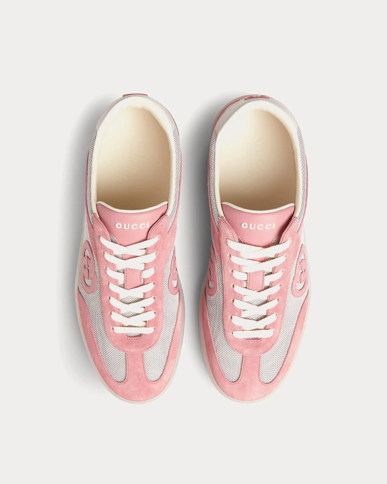 Interlocking G Suede Pink Low Top Sneakers