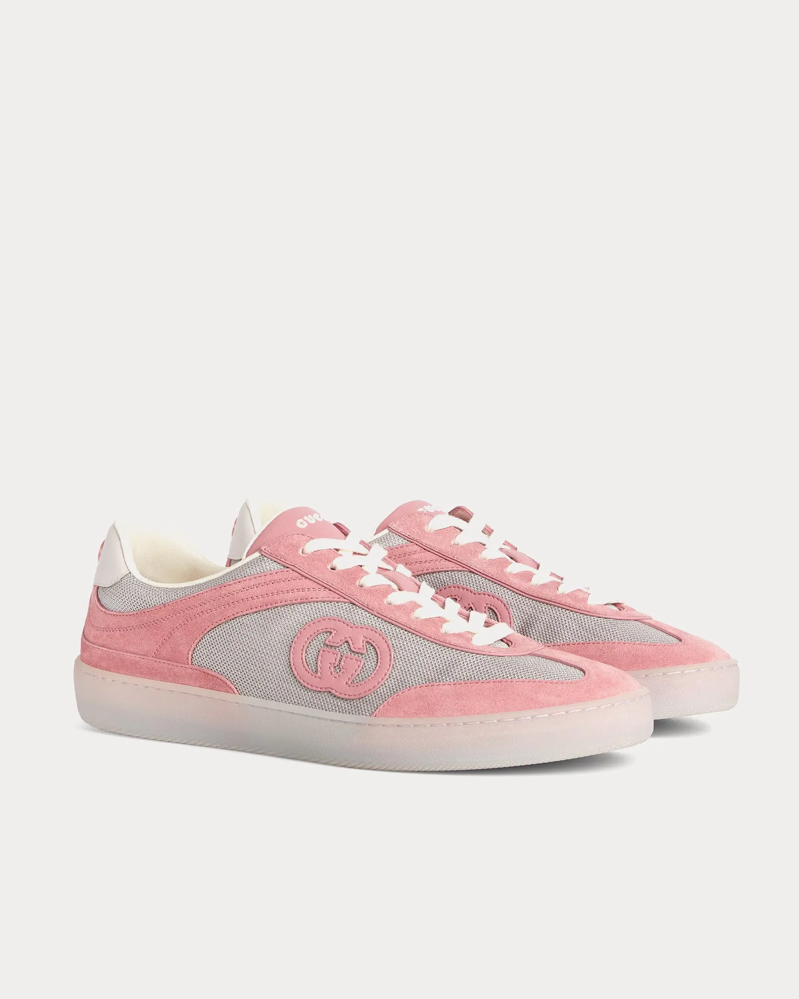 Interlocking G Suede Pink Low Top Sneakers