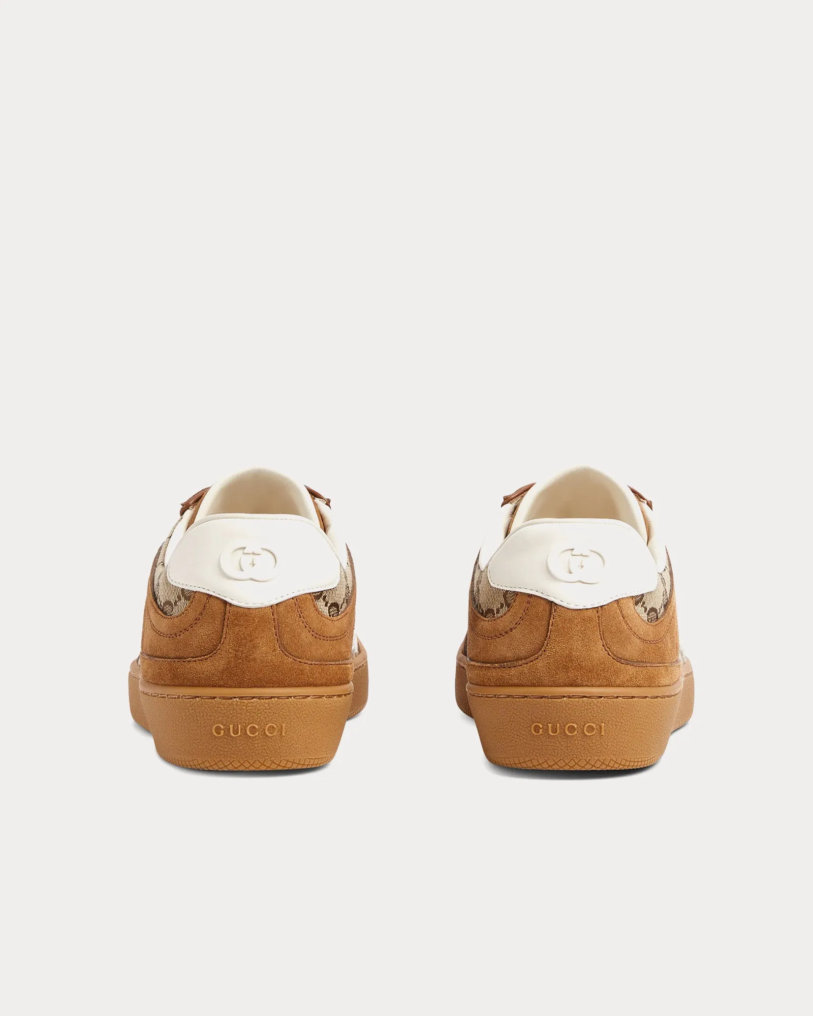 Interlocking G Suede with GG Canvas Brown Low Top Sneakers