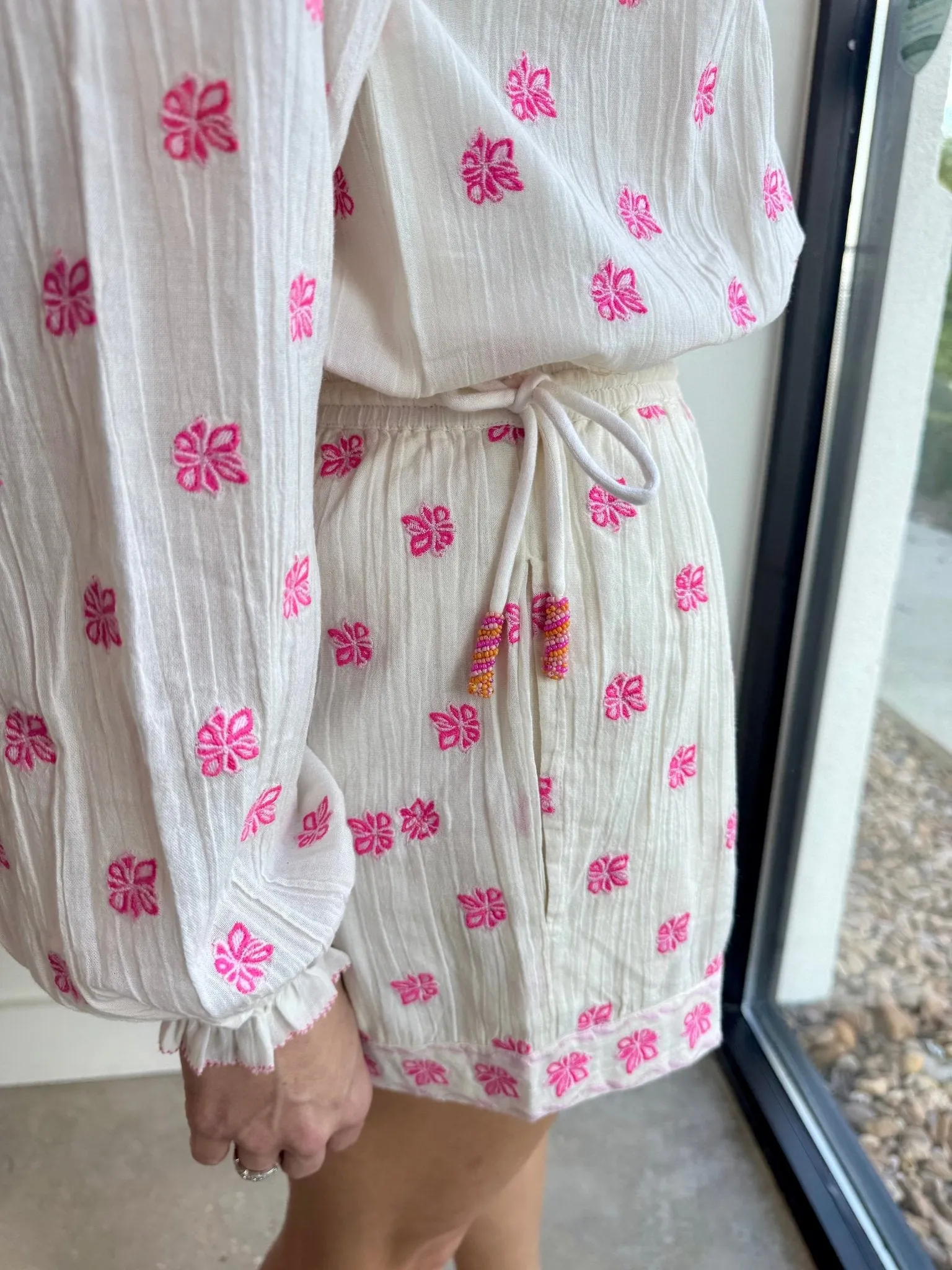 Ivory/Pink Prescott Shorts