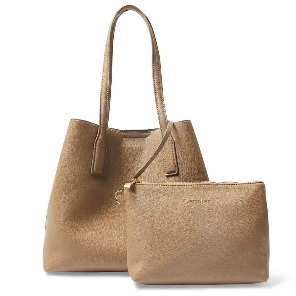 Joanna Tote in Taupe Pebble