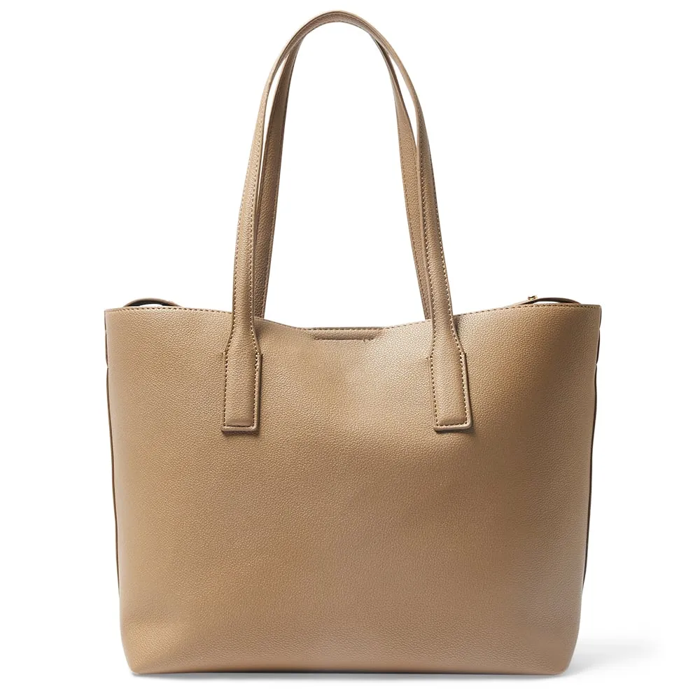 Joanna Tote in Taupe Pebble