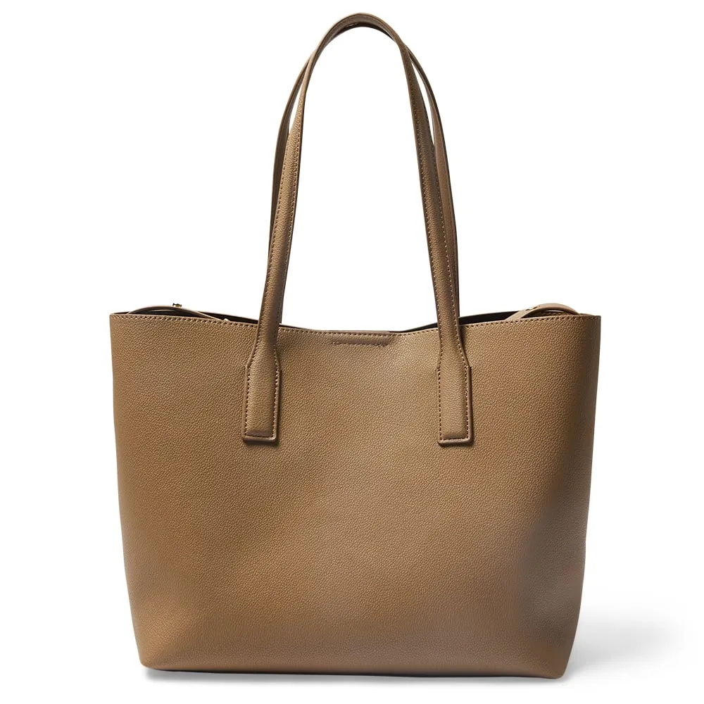Joanna Tote in Taupe Pebble