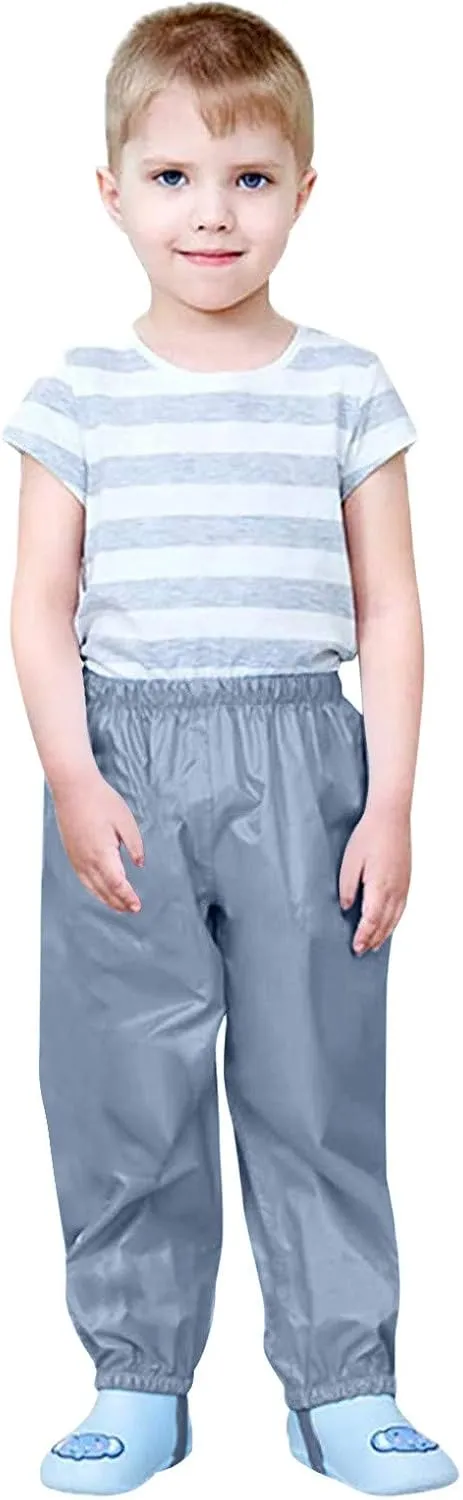Kids Waterproof Rain Pant Outdoor Lightweight Cozy Rainwear Waterproof Rain Pants for Toddlers Kids