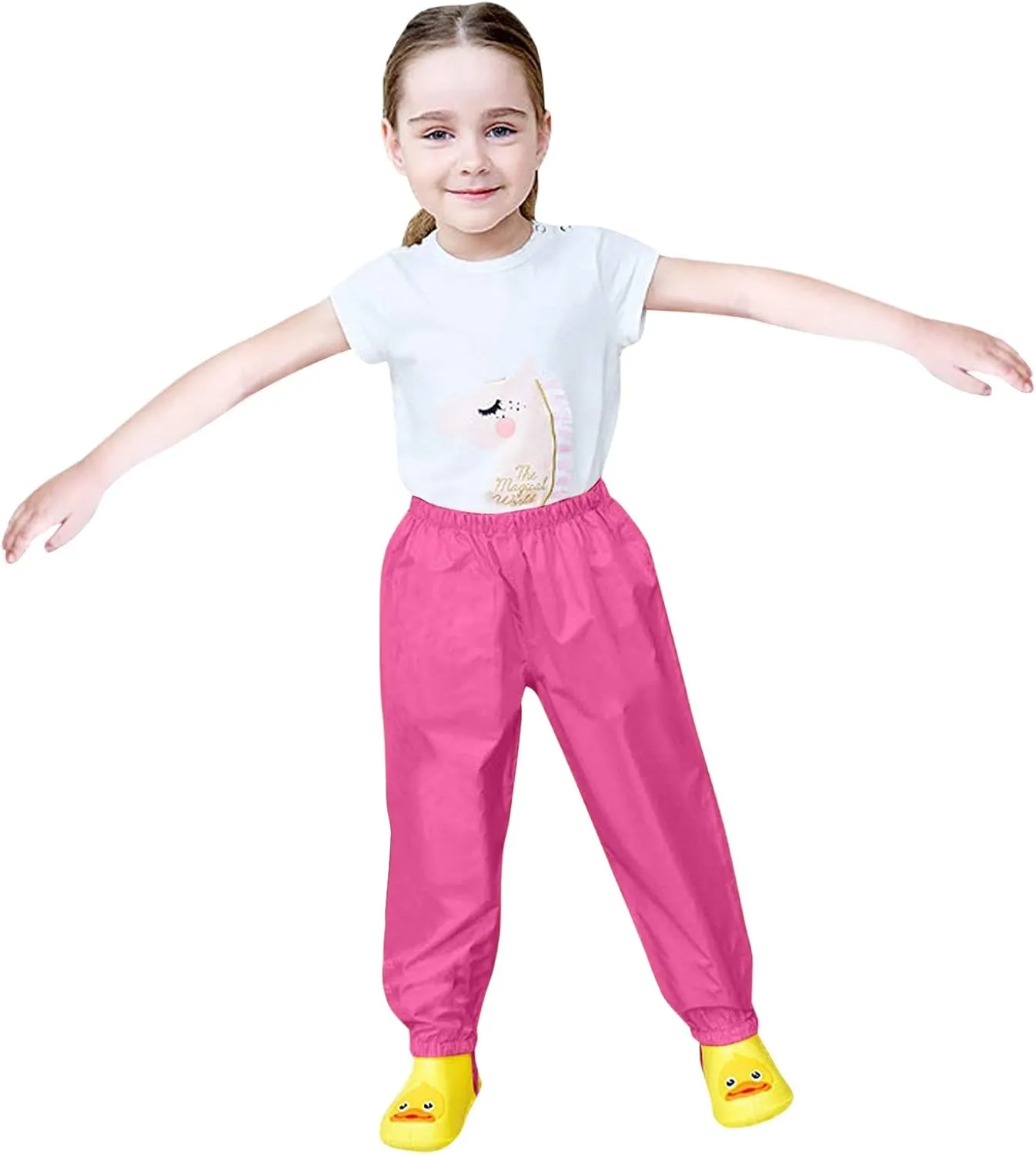 Kids Waterproof Rain Pant Outdoor Lightweight Cozy Rainwear Waterproof Rain Pants for Toddlers Kids