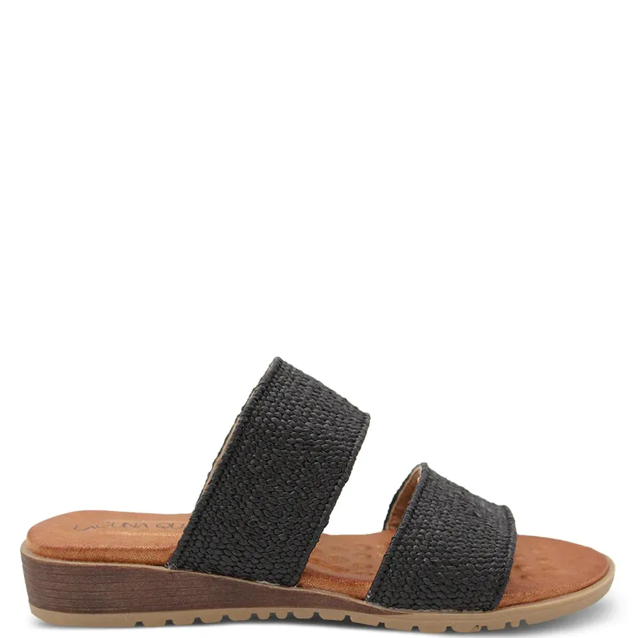 Laguna Quays Elastic Raffia Small Wedge Black 36