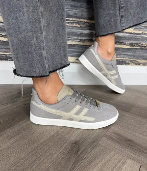 Lloyd & Pryce Faux Suede Trainer With Side Detail ‘Sorenson’ - Cloud Stealth (LP1)