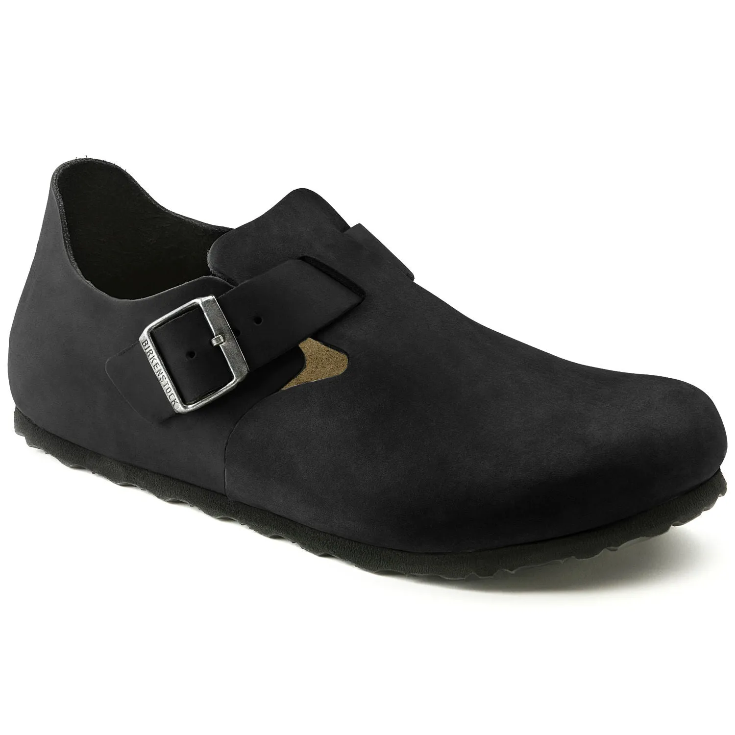 London Slip-On Shoe in Black Oiled Leather
