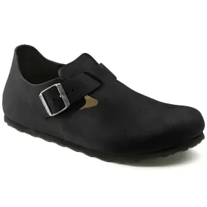 London Slip-On Shoe in Black Oiled Leather