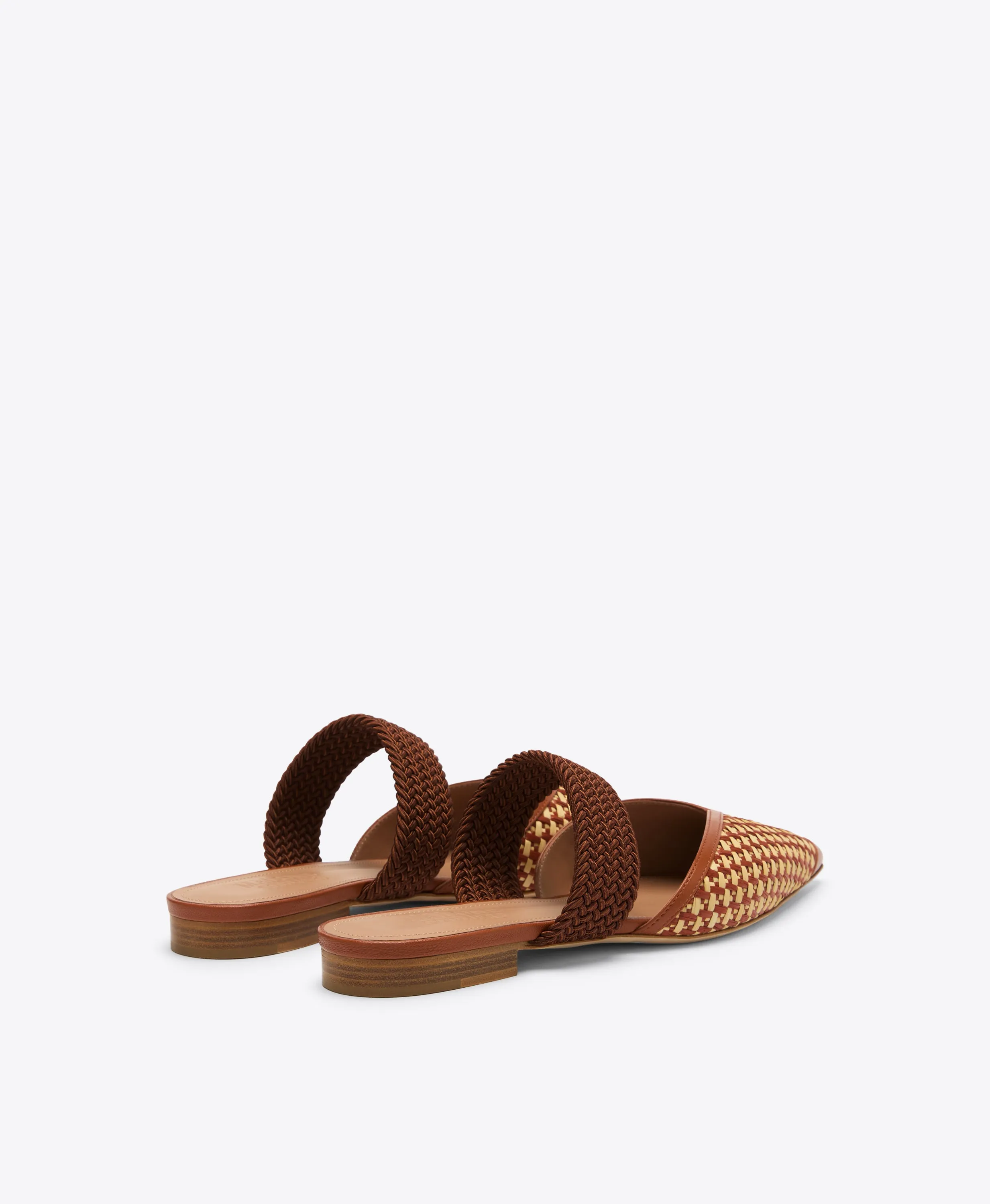 Manu Tan Raffia Flat Mules