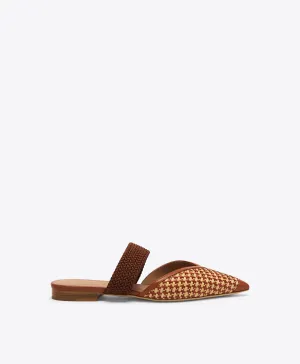 Manu Tan Raffia Flat Mules