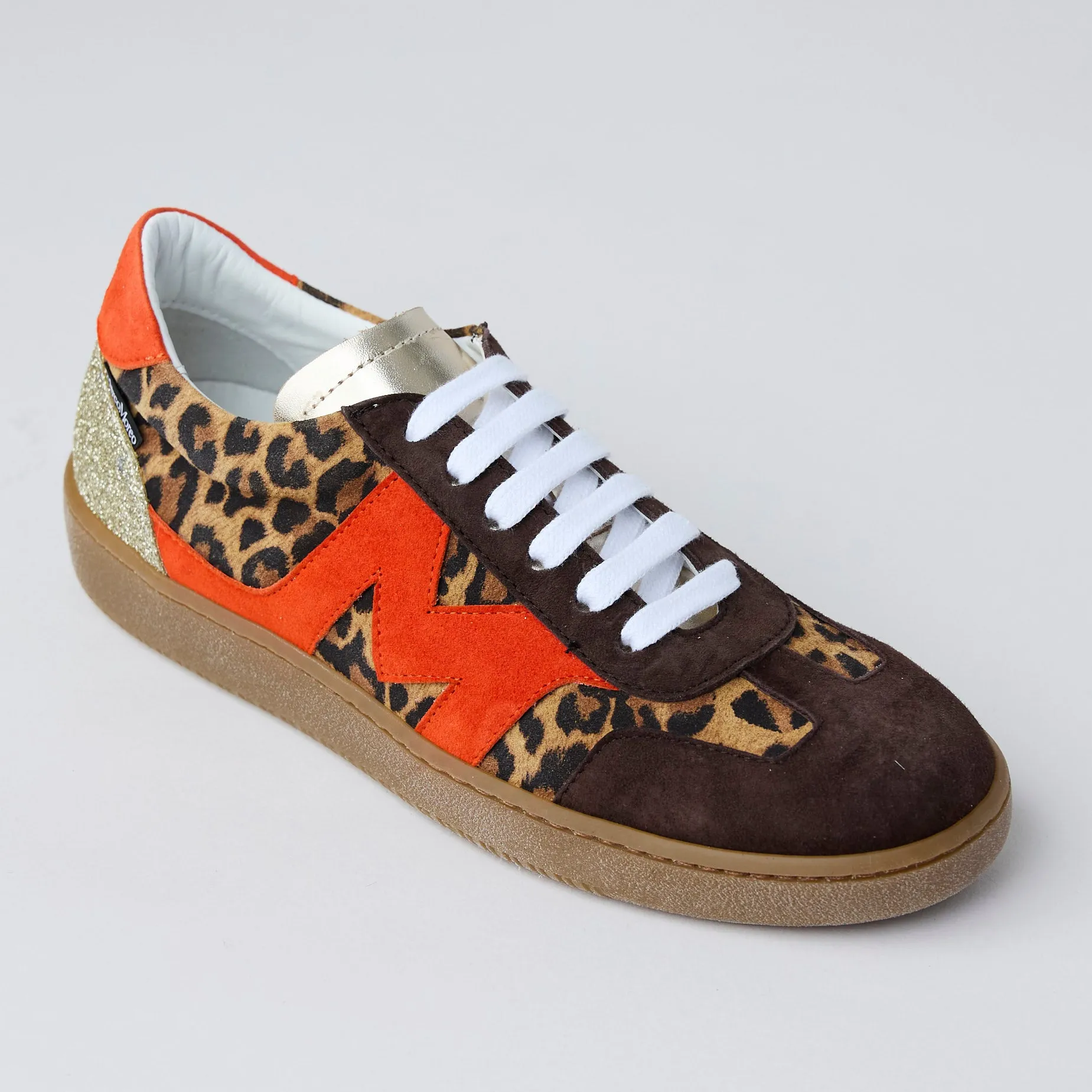 Marco Moreo Leopard Print Suede Leather Trainers