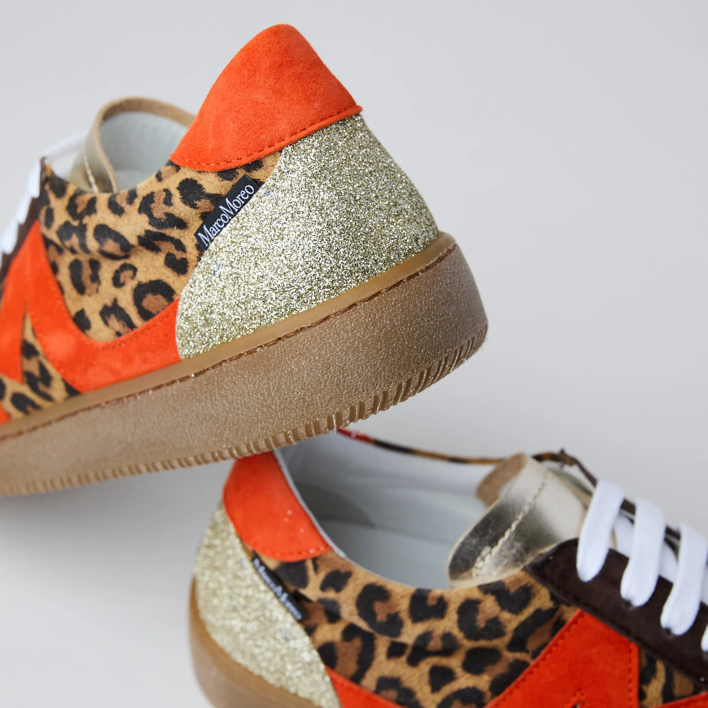 Marco Moreo Leopard Print Suede Leather Trainers
