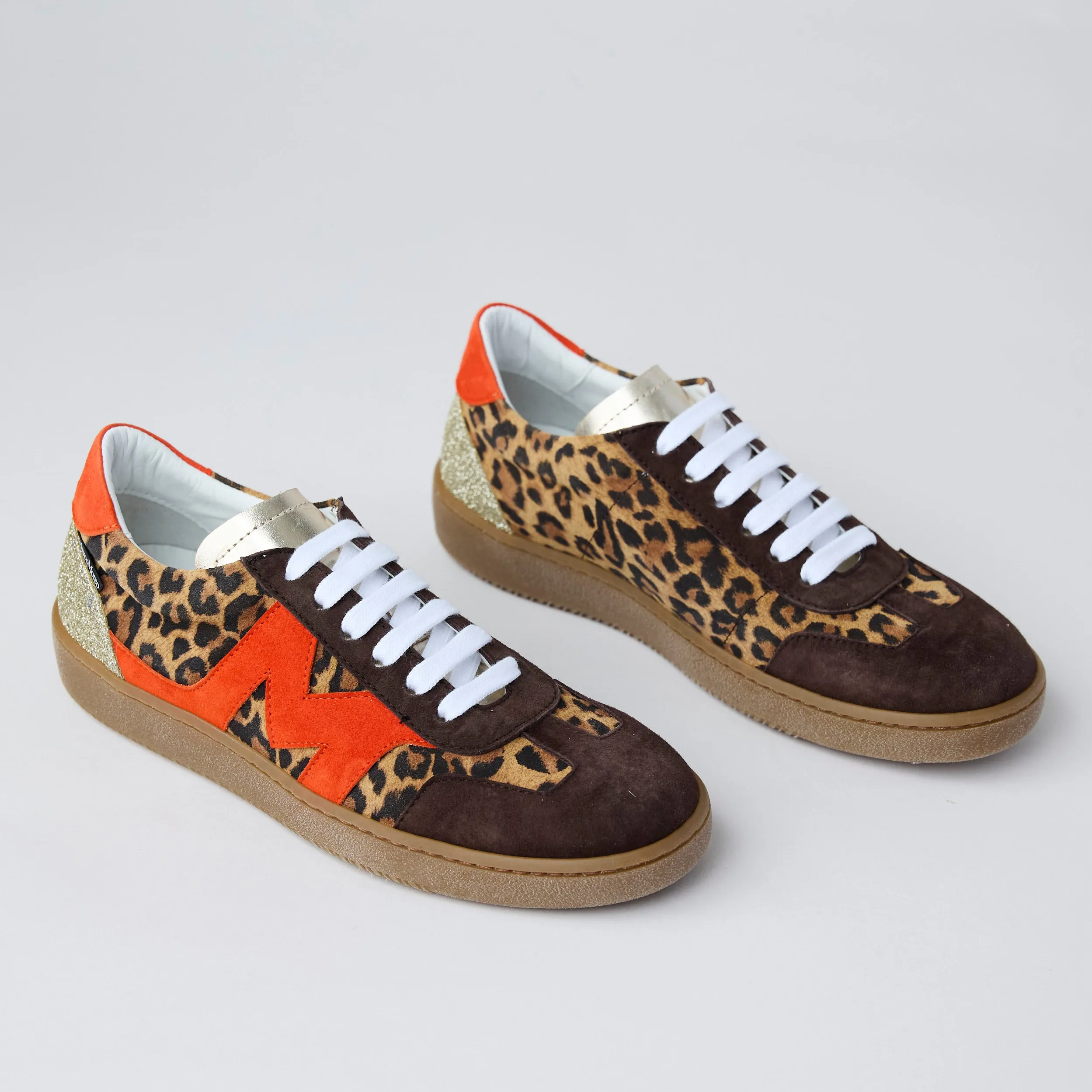 Marco Moreo Leopard Print Suede Leather Trainers