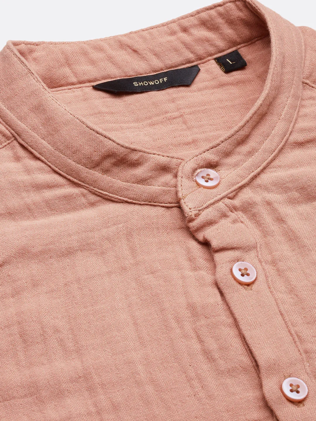 Men Peach Solid Shirt