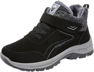 Men Work Boots Soft Toe Hiking Sneakers with Warm Fur Lining Women's Workout Shoes Non-Slip Winter Outdoor Botas Waterproof Non Slip Hike Grounded Footwear