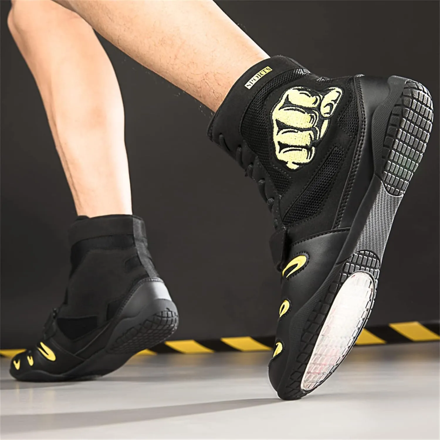 Men's Boxing Shoes, Squat Sneakers Casual Boxing Workout Shoes for Men Non-Slip Wrestling Weightlifting Shoes