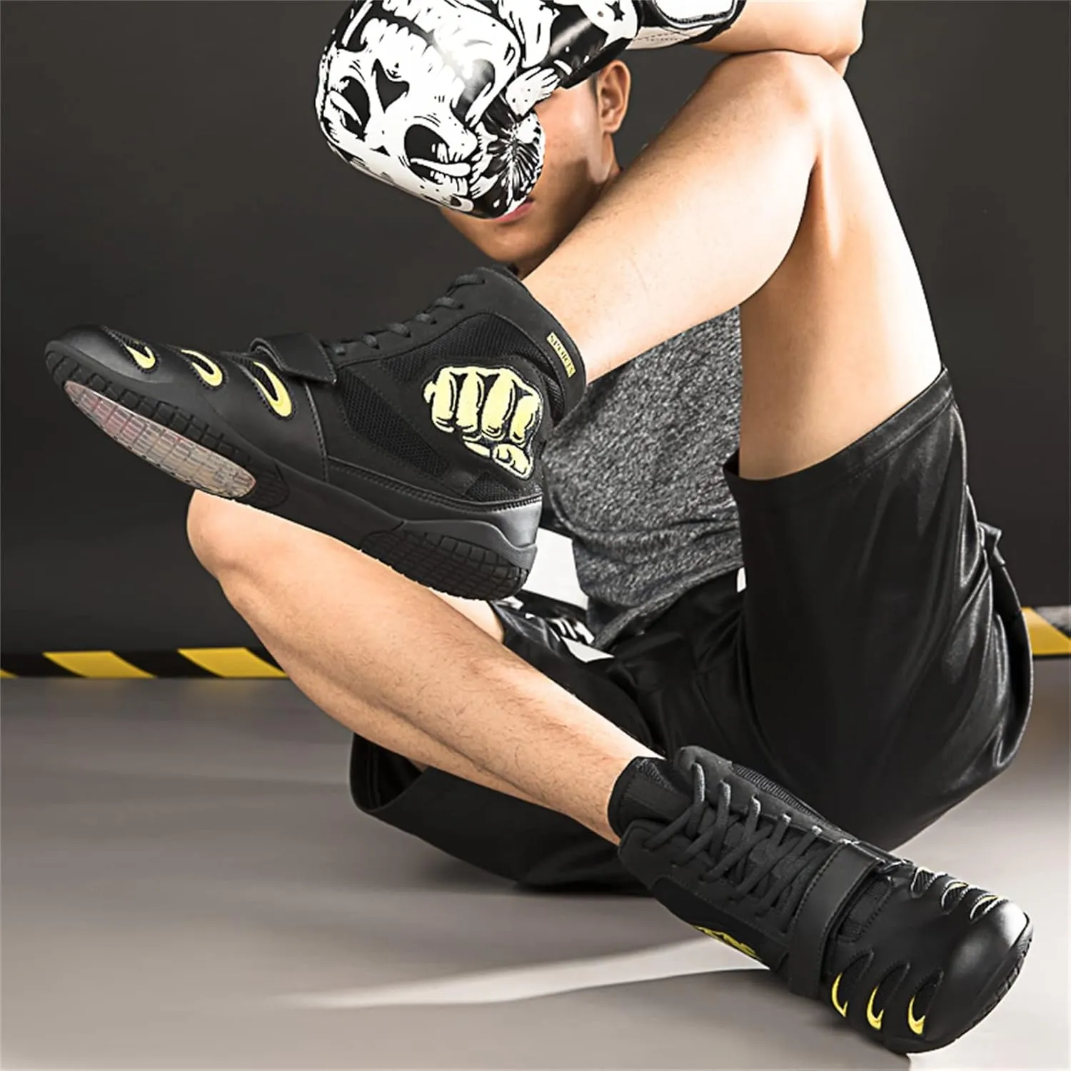 Men's Boxing Shoes, Squat Sneakers Casual Boxing Workout Shoes for Men Non-Slip Wrestling Weightlifting Shoes