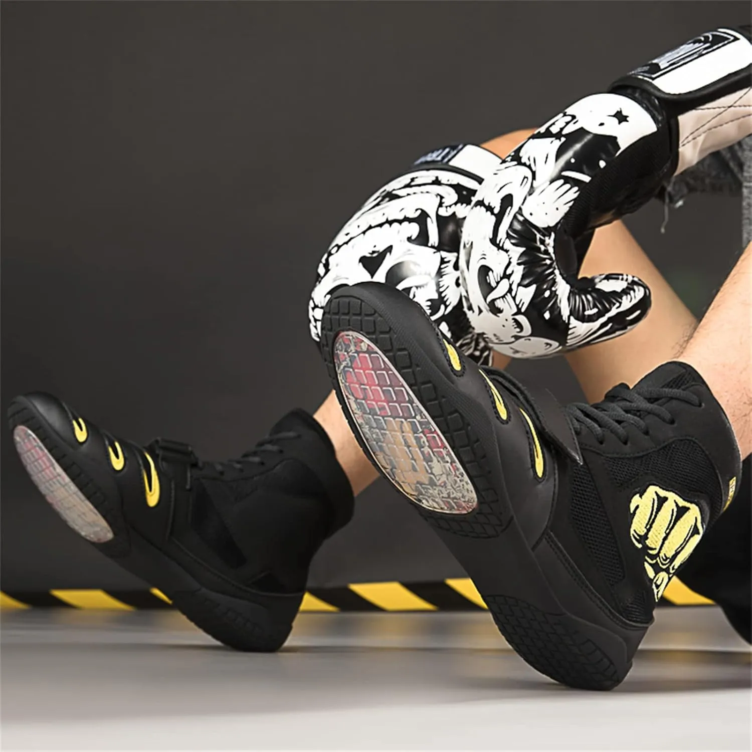 Men's Boxing Shoes, Squat Sneakers Casual Boxing Workout Shoes for Men Non-Slip Wrestling Weightlifting Shoes
