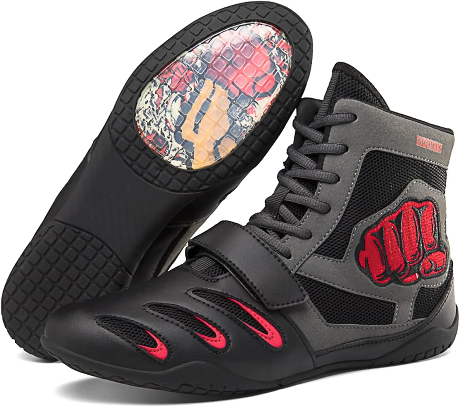 Men's Boxing Shoes, Squat Sneakers Casual Boxing Workout Shoes for Men Non-Slip Wrestling Weightlifting Shoes