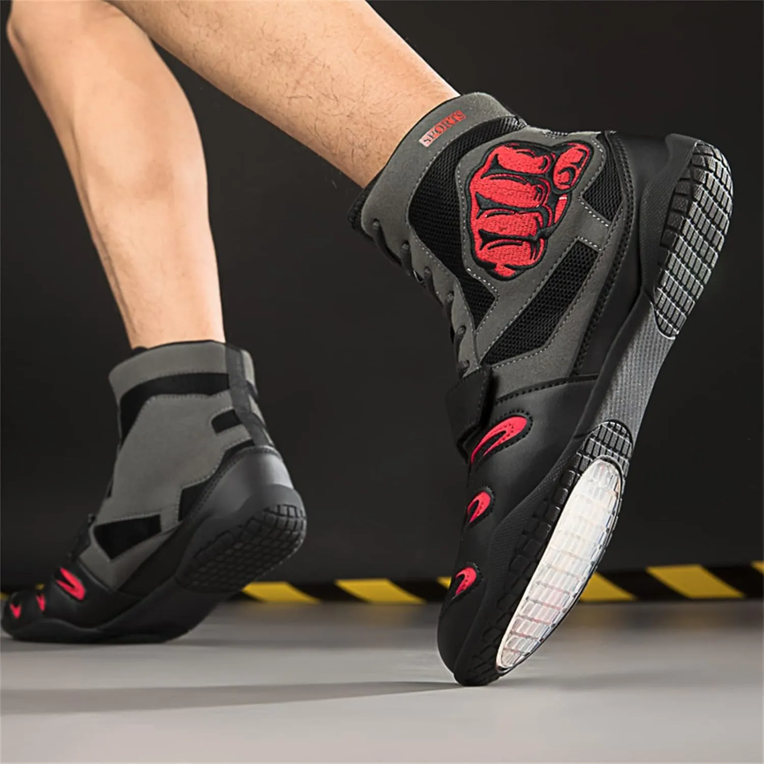 Men's Boxing Shoes, Squat Sneakers Casual Boxing Workout Shoes for Men Non-Slip Wrestling Weightlifting Shoes