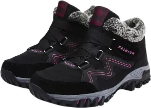 Men's Work Boots Wide Width Hiking Sneakers Shoes with Fur Lined Women's Workout Shoes Comfortable Winter Backpacking Snow Botas Warm Water Hike Grounded Footwear