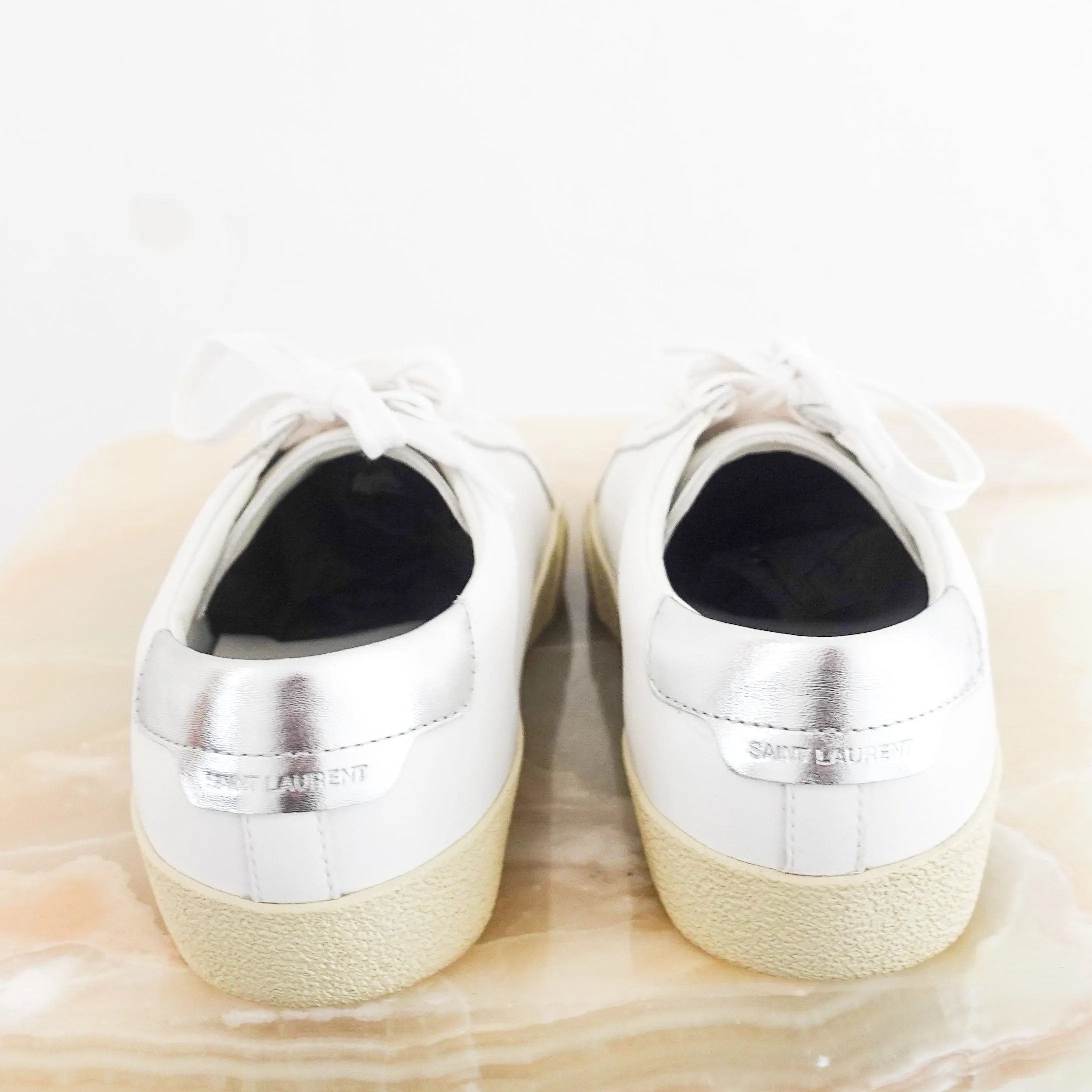 New white sneakers with silver details RRP £595