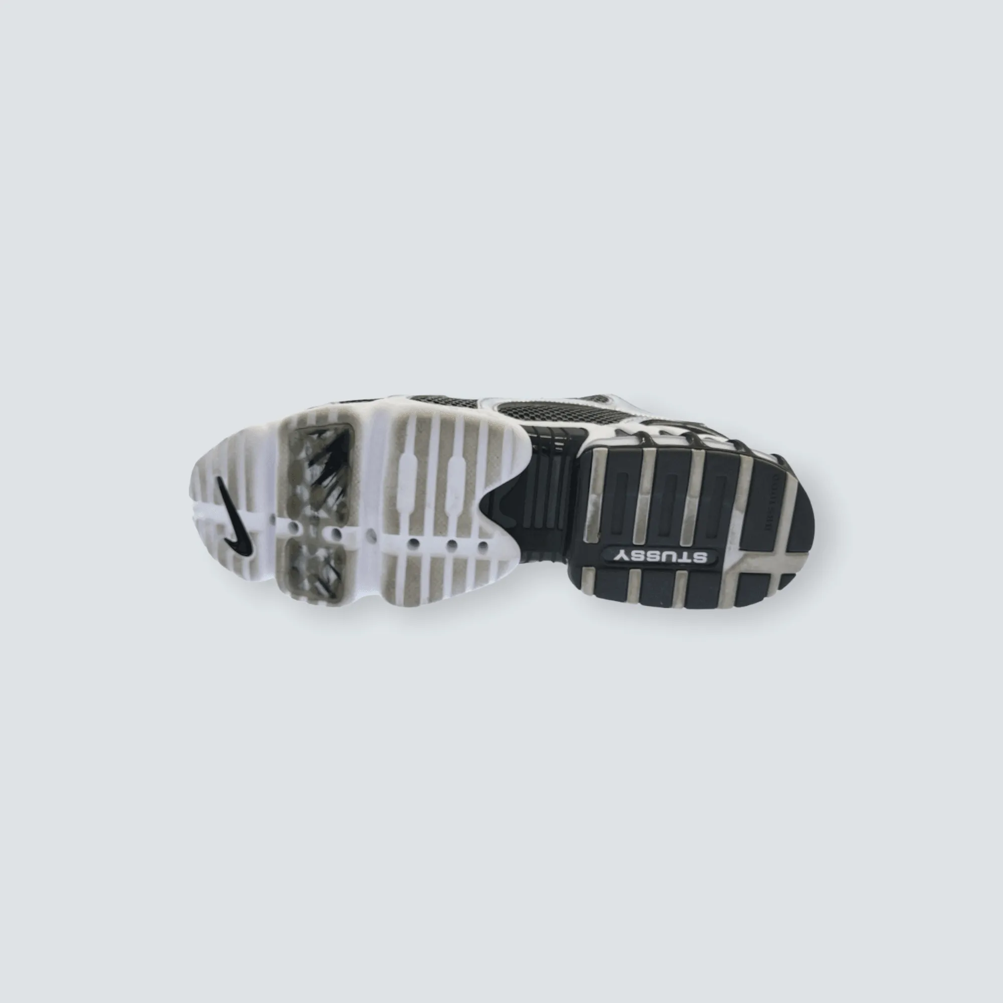 NIKE X STUSSY AIR ZOOM SPIRIDON  CAGE 2 PURE PLATINUM & BLACK (Uk 9.5)