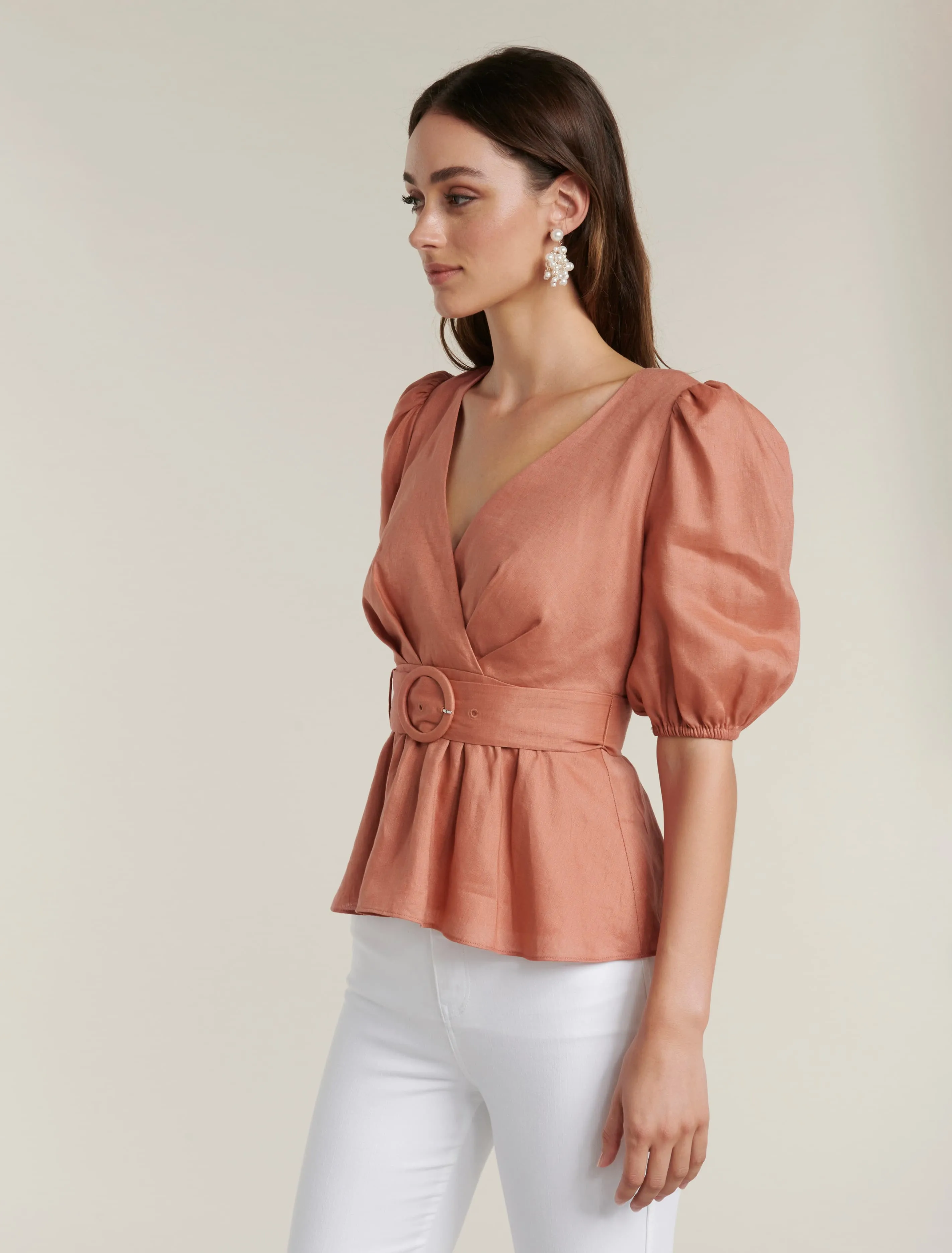 Pauline Puff Sleeve Wrap Top