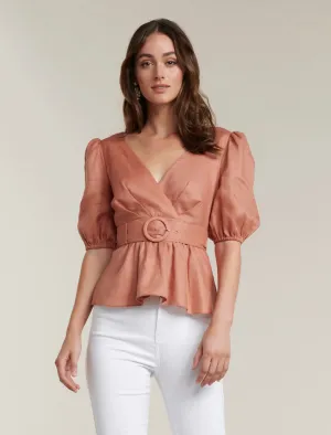 Pauline Puff Sleeve Wrap Top