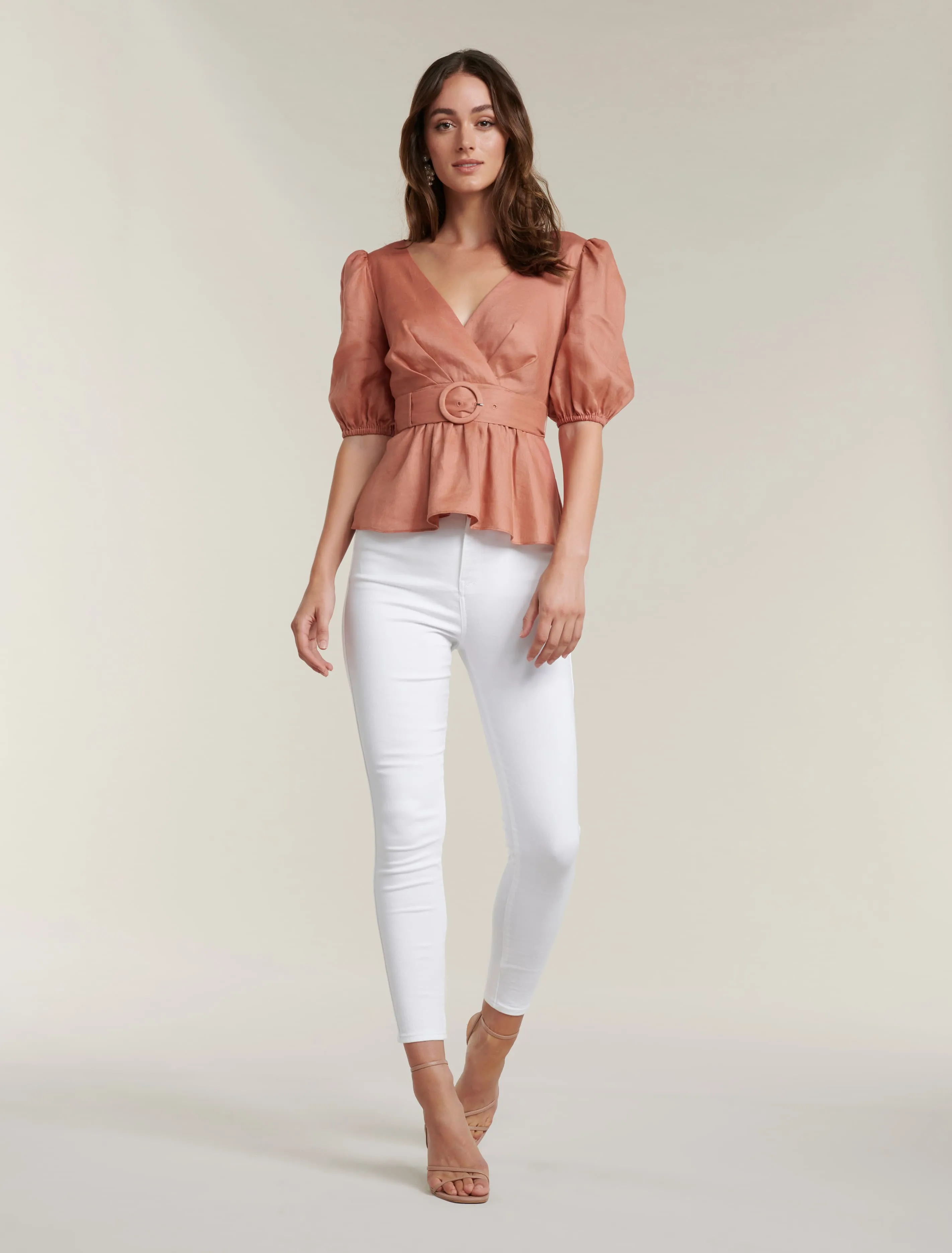 Pauline Puff Sleeve Wrap Top