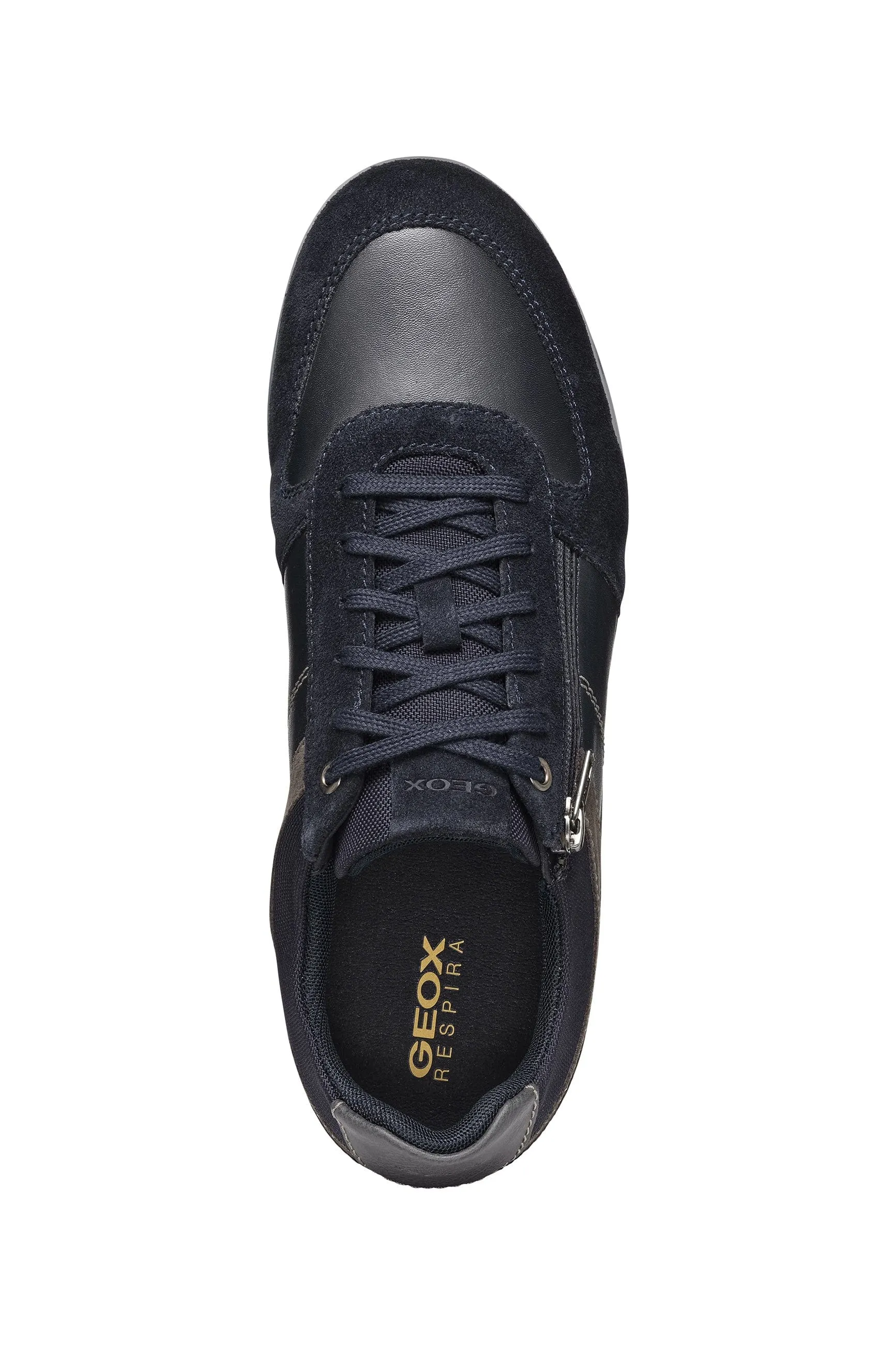 Renan B Suede and Waxed Leather Trainers - Navy/Grey
